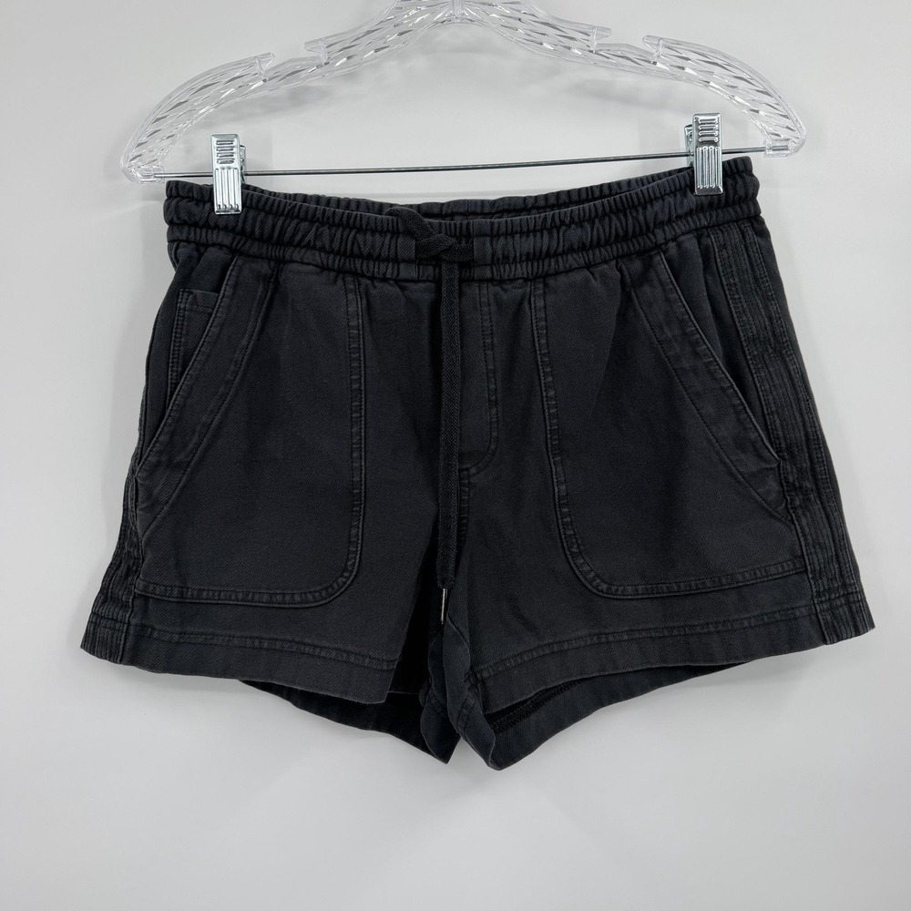 Athleta Shorts Womens 4 Black Farallon Short French Terry Drawstring Pockets